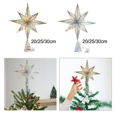 LED Christbaumspitze Festival Ornament 3D beleuchtet Weihnachtsdeko Eisenkunst