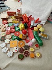 115pc Melissa  Doug Wood Food And Utensils Educational Kids Toys Pretend Cook