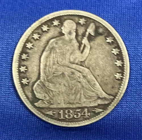 1854-O Seated Liberty Half Dollar Coin United States Very Good+ Condition