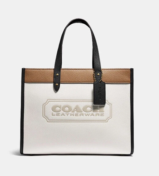 ❤️Coach Field Tote 30 Brass/Chalk Multi C0777 In Colorblock With