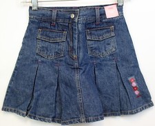 2005 Gymboree Romantic Garden Denim Pleated Skort sz 9 Pockets Adjustable Waist