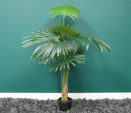 Tall Artificial Fan Palm Tree Large Faux House Plant Indoor Home Decor 125cms - Picture 1 of 2