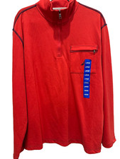 Nautica L/S 1/4 Zip NWT 100  Polyester , Pockets Red