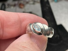 Vintage Sterling Silver 925 Blue Topaz Ring Size 7. / 6.0 Grams