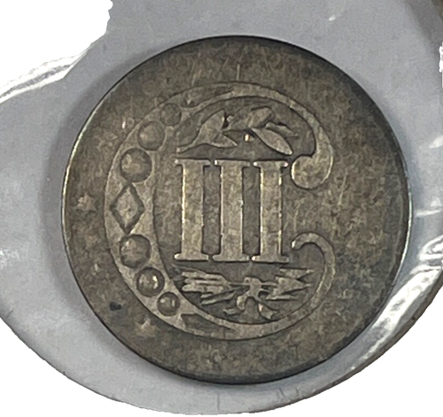 1856 3 CENT SILVER TRIME WONDERFUL VINTAGE COIN VG J42 - Picture 2 of 2