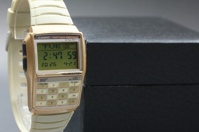 Vintage【EXC+4/N Batt,Box】CASIO Data Bank DBC-32 Calculator Gold men's From JAPAN
