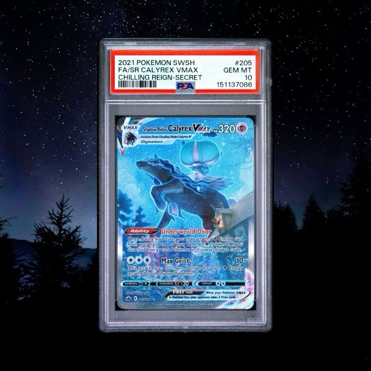 Shadow Rider Calyrex VMAX PSA 10 English Pokemon 205 Chilling Reign Alt Art 2021