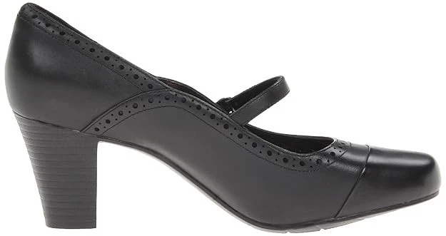 Zapatos de salón CLARKS 26067262 para mujer jarrón de zafiro Mary Jane, cuero negro talla 5,5 M Foto 3 de 4