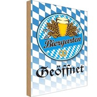 Holzschild 18X12 Cm Biergarten Bier Brezel Bayern Essen Trinken Deko Geschenk Ho