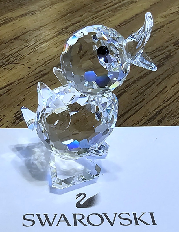 🦆 Swarovski Crystal Small Standing Quacking Drake Duck Figurine, Open Bill, Box