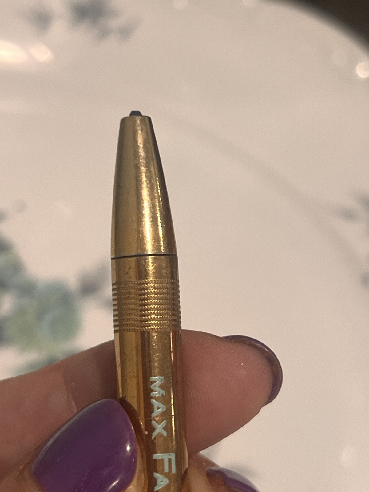 VINTAGE MAX FACTOR HOLLYWOOD GOLD METAL AUTOMATIC EYE PENCIL LINER NEW BROWN