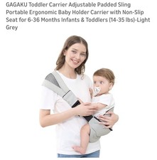 Light Grey Toddler Carrier Adjustable Padded Sling for 6-36 Months 14-35