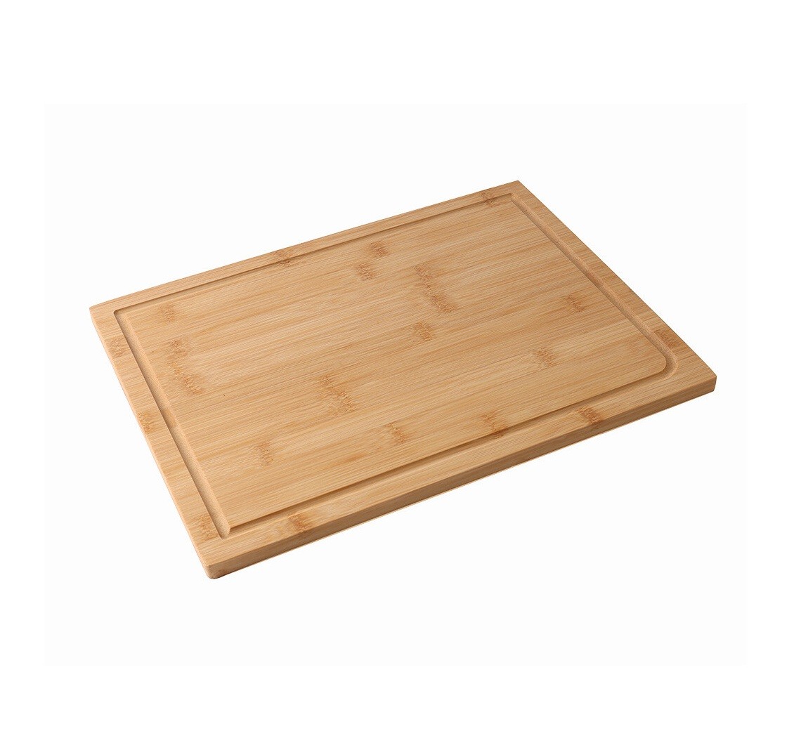 Bambus-Schneidebrett 40 x 30 x 1,6 cm, mit Saftrille - langlebig - praktisch
