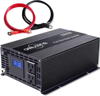 WZRELB Pure Sine Wave Inverter 12V to 110V 120V Power 1000W Supply Motor RV Solar Camp
