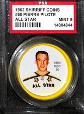 1962 Shirriff Coins #50 PIERRE PILOTE AS PSA 9 Mint 14004844 