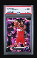 2024 PANINI PRIZM #244 BUB CARRINGTON PURPLE ICE /149 PSA 10 RC