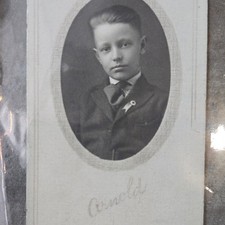 VTG 1800s Arnold CDV Portrait Photo Victorian Boy In Suit Oval Frame Antique USA