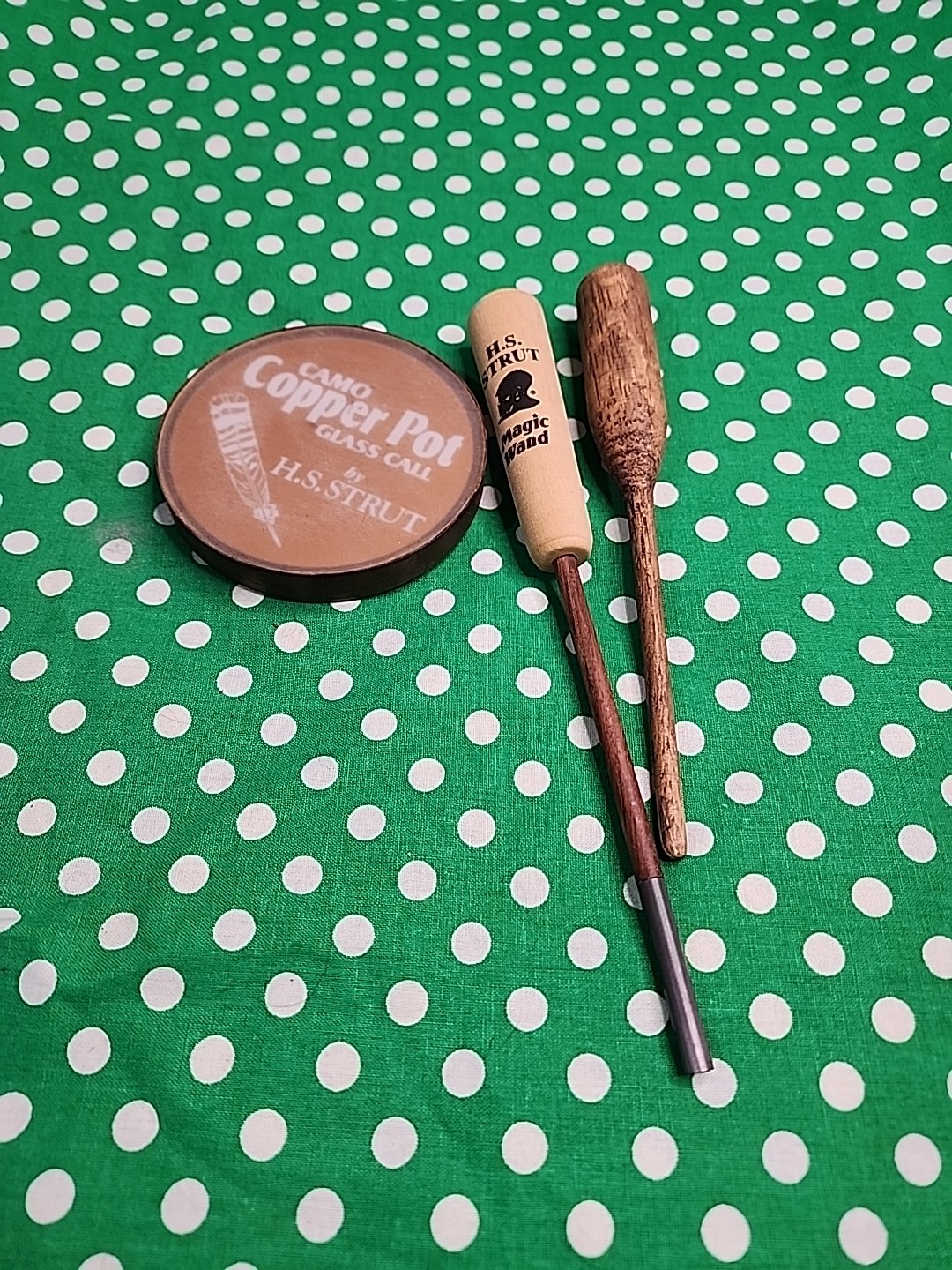 VINTAGE HS STRUT CAMO COPPET POT GLASS CALL FRICTION POT CALL MAGIC WAND STRIKER