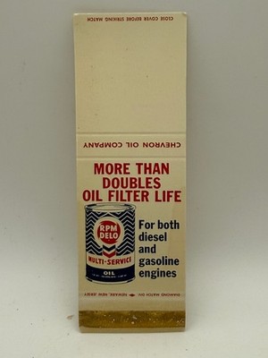 Vintage Chevron RPM Delo Multi-Service Oil Matchbook Ad