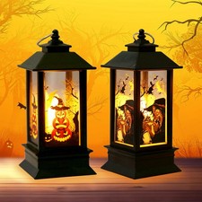 2 Pieces Halloween Lanterns Decoration 5.1" Height Retro Hanging Lamp Hallowe...