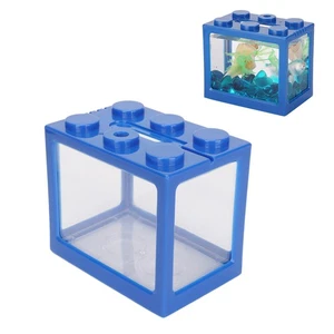 Building Block Fish Tank Cascadable Aquascape Blue Mini Betta Fish Tank For Off☚