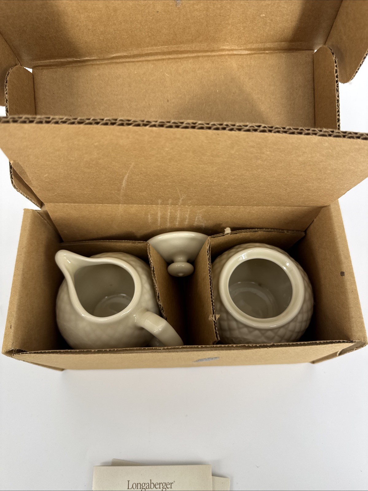 LONGABERGER Collectors Club POTTERY SUGAR CREAMER DISH Set