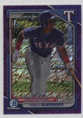 2024 Bowman Chrome Prospects Purple Shimmer Refractor 93/250 Pablo Guerrero 10k8