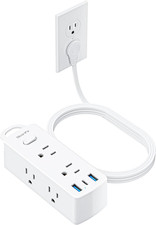 Power Strip Surge Protector, Olcorife Ultra Thin Flat Plug Extension Cord 5Ft, 6