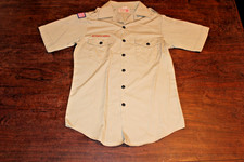 Boy Scouts of America BSA Men's Shirt Tan Small Plain No Patches Short Sleeve