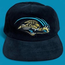 Black corduroy Jacksonville Jaguars 1998 Scratch logo Strapback hat