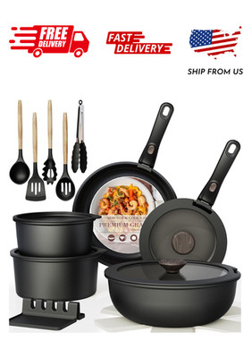 Astercook 20-Piece Pots and Pans Set, Nonstick Cookware Set with Detachable Hand