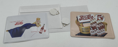 2er Set Blechschild Postkarten Cola Pepsi Cola Retro Vintage 14x10cm Neu OVP