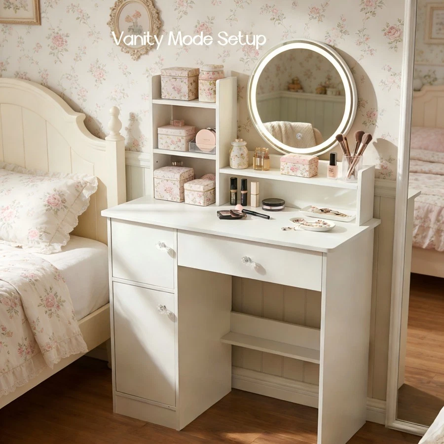 white christmas dresses Sleek Cream Turner Dressing Table for Compact Living small dressing table