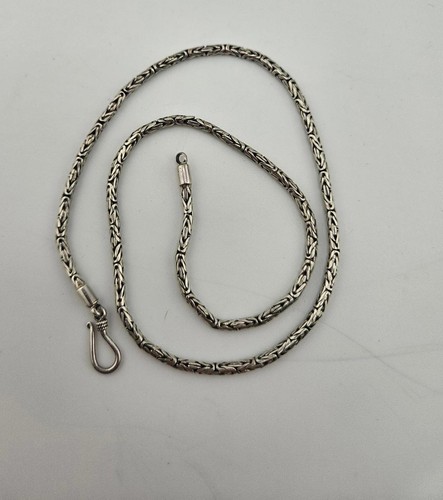 17.5in Sterling Silver Byzantine Bali Necklace Chain