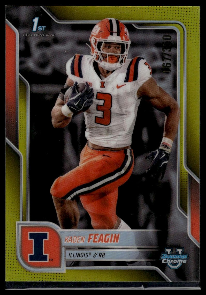 2025 Bowman University Chrome #26 Kaden Feagin Yellow Refractor #/350 1st