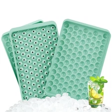 Mini Ice Cube Tray Small Round Molds 104x3 PCS Tiny Pebble balls Crushed Trays