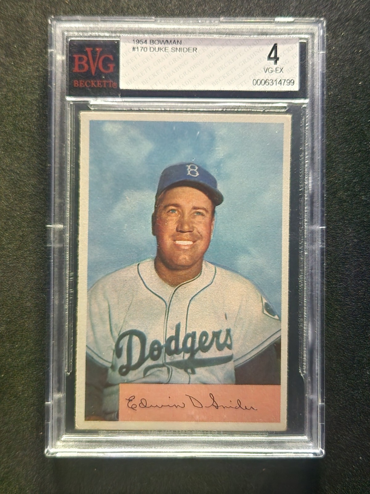 1954 Bowman Baseball - Duke Snider #170 - BVG 4