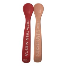 Bella Tunno Wonder Spoons Baby Girl Pink Set of Two Silicone Fiesta Siesta Guac