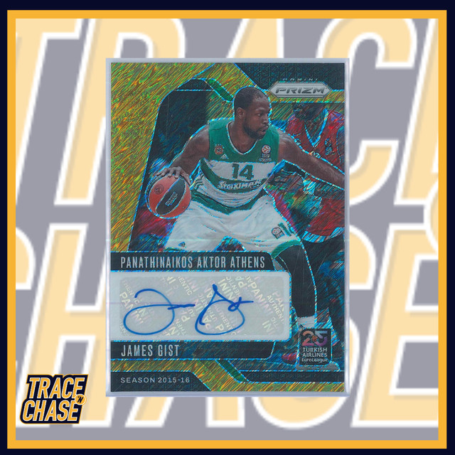 2024-25 Panini Prizm Euroleague James Gist Gold Shimmer Autograph 06/10