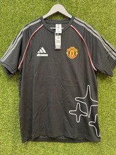 Mens Manchester United x Drama Call Adidas Black Football T Shirt - Large BNWT