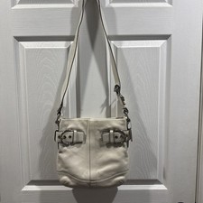 COACH 1452 Off White LEATHER Soho Slim Duffle Crossbody Shoulder Purse Buckle