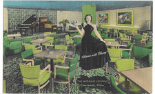 Cincinnati OH Ohio Linen Postcard Roadside Mermaid Lounge Hotel Alms