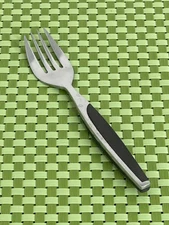 Mar-Crest EBONY ELEGANCE Stainless Salad Fork Glossy Black Handle Flatware 6 5/8