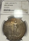 1908-B British Trade Dollar -NGC AU Details (STAINED) CRISP STRIKE &Toned LUSTRE