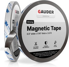 GAUDER Strong Magnetic Tape Self Adhesive 3.3 Feet Long x 0.5 Inch 3.3 ft