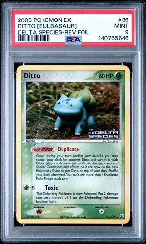 PSA 9 BULBASAUR 36/113 | Delta Species Reverse Stamped Graded Pokemon Card