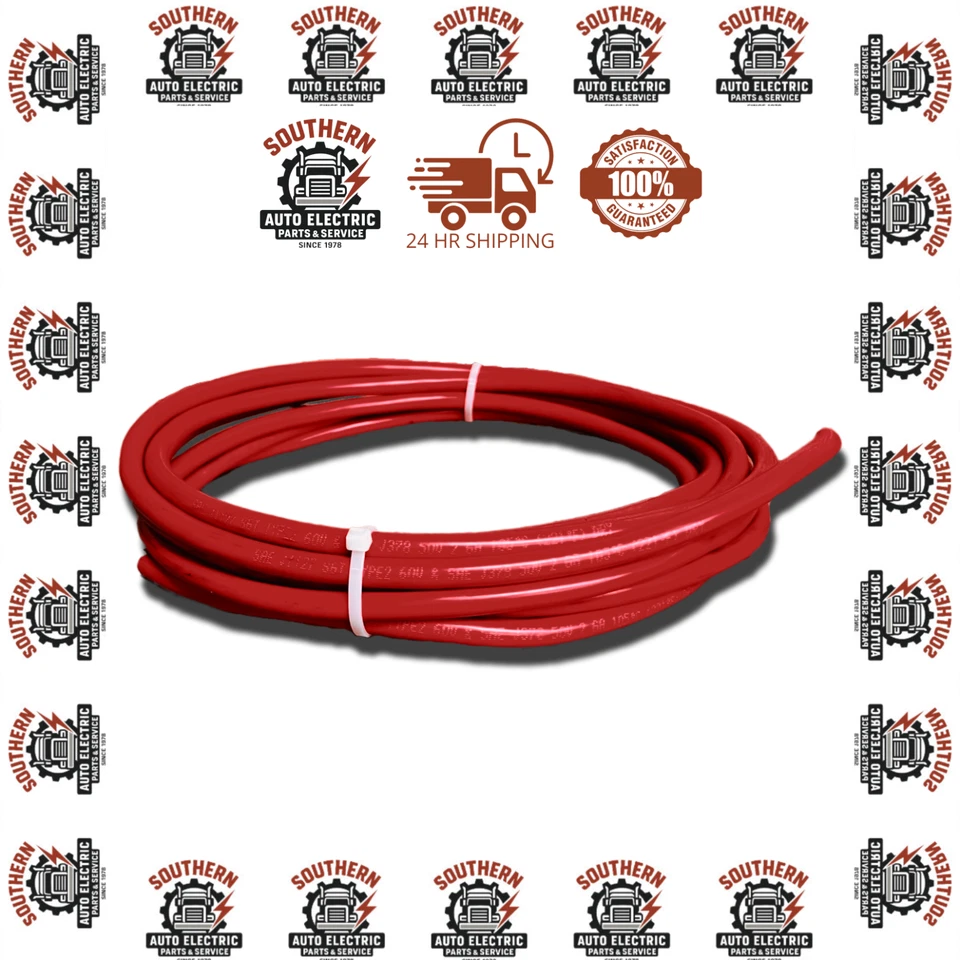 Deka Red 2 AWG Gauge Starter Battery Cable SAE J1127 Copper 25 FT - Made In USA - Image 2 of 4