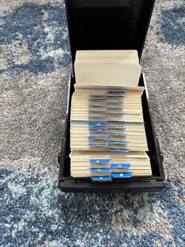 Vtg Rolodex RC-24 Locking Travel Handle Card File Organizer W A-Z ...