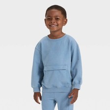 Cat  Jack Toddler Boys Blue Washed Terry Sweatshirt 12M