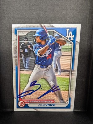 2024 Bowman Zyhir Hope #BD-139 - On Card Auto - Los Angeles Dodgers #2 Prospect